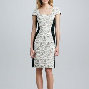 Troubadour Newbury Colorblocked Sheath Dress Size 6 Ivory Black